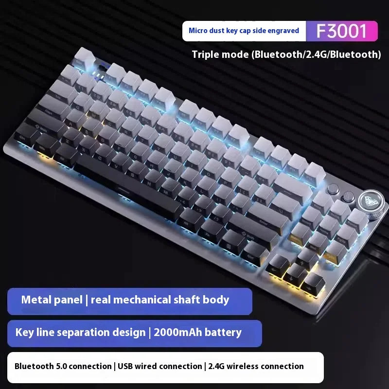 Aula Spider F3001 Drei Modus Mechanische Tastatur 2,4g Drahtlose Bluetooth Ergonomische Elektronische Sport