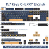 BLAU/ROT Samurai Japanisch/Koreanisch/Russisch/Spanisch/Französisch PBT-Tastenkappen ISO-Layout Cherry-Profil für benutzerdefinierte mechanische Tastatur