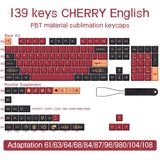 BLAU/ROT Samurai Japanisch/Koreanisch/Russisch/Spanisch/Französisch PBT-Tastenkappen ISO-Layout Cherry-Profil für benutzerdefinierte mechanische Tastatur
