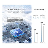 GTBOX T9 Mini-PC Intel N150/N100 WIFI5 Windows 11 Ultrakleiner Taschencomputer Dual-SSD Vollfunktion Typ-C 4K 60Hz RGB