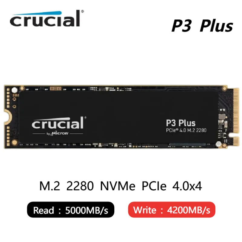 Crucial  NVMe SSD P3 Plus PCIe 4.0 500GB 1T 2TB  M.2 2280 Gaming solid state drive up to 5000MB/s For PC Laptop