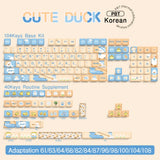 Cute Duck Cartoon Theme Keycaps XDA Profile Key caps Korean English for 61/64/68/84/87/96/98/104 Mechanical Keyboard