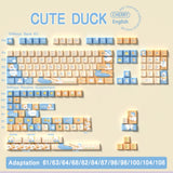 Cute Duck Cartoon Theme Keycaps XDA Profile Key caps Korean English for 61/64/68/84/87/96/98/104 Mechanical Keyboard