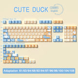 Cute Duck Cartoon Theme Keycaps XDA Profile Key caps Korean English for 61/64/68/84/87/96/98/104 Mechanical Keyboard