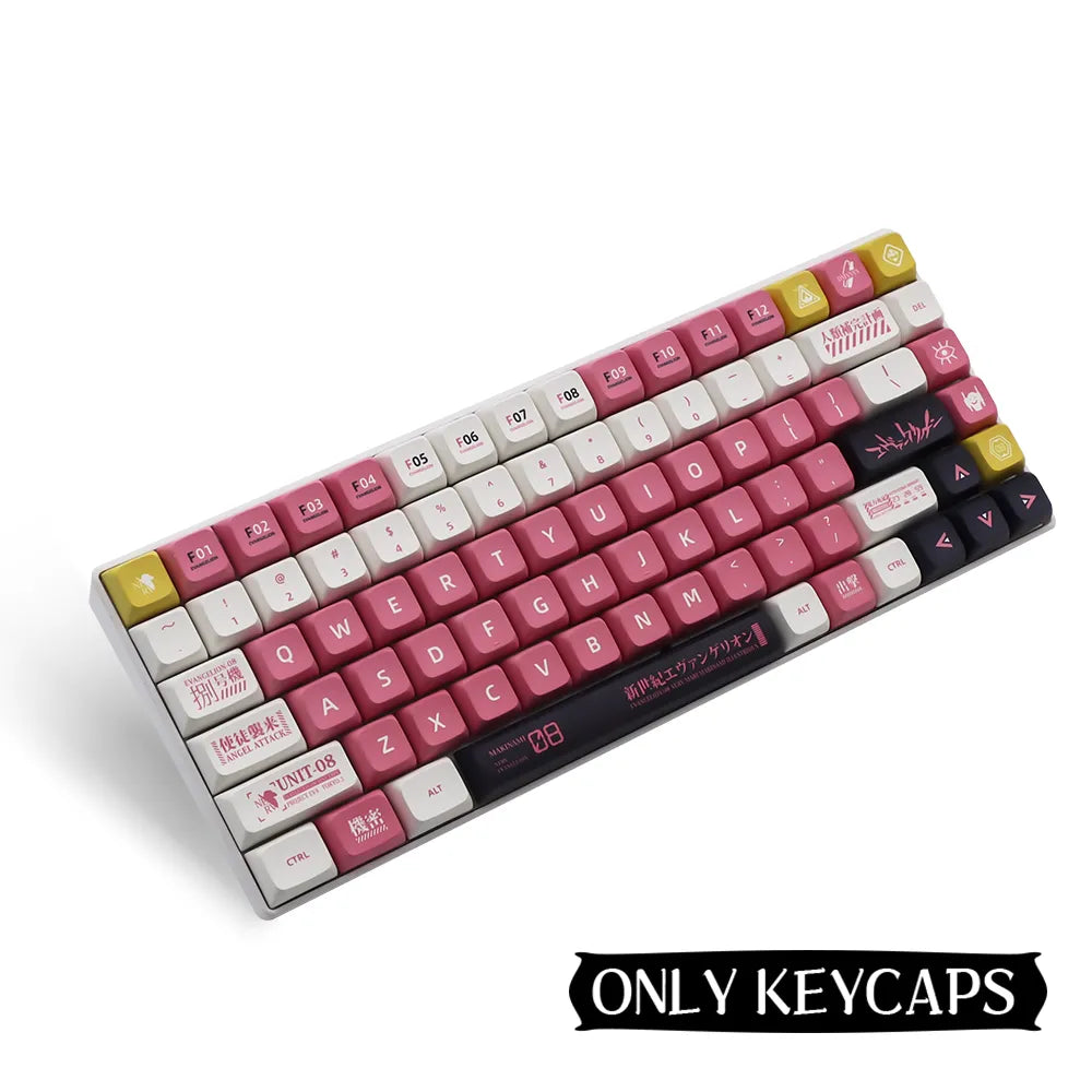 Eva-Thema, japanische Animation, personalisierte Tastenkappen, XDA-Profil, PBT-Farbstoffsublimations-Tastenkappe für mechanische Tastatur GMK MX Switch