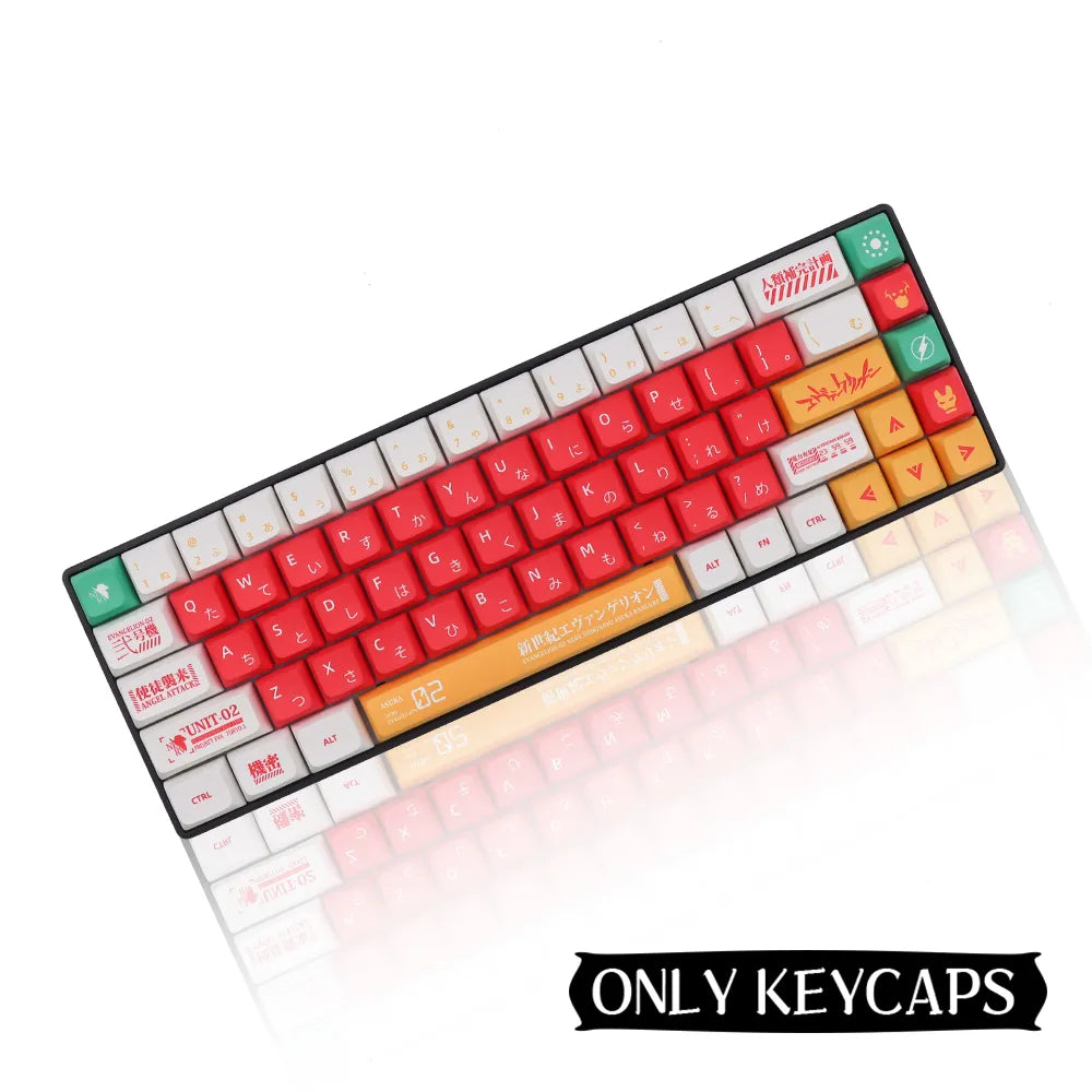 Eva-Thema, japanische Animation, personalisierte Tastenkappen, XDA-Profil, PBT-Farbstoffsublimations-Tastenkappe für mechanische Tastatur GMK MX Switch