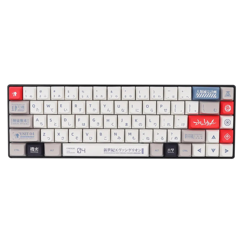 Eva-Thema, japanische Animation, personalisierte Tastenkappen, XDA-Profil, PBT-Farbstoffsublimations-Tastenkappe für mechanische Tastatur GMK MX Switch