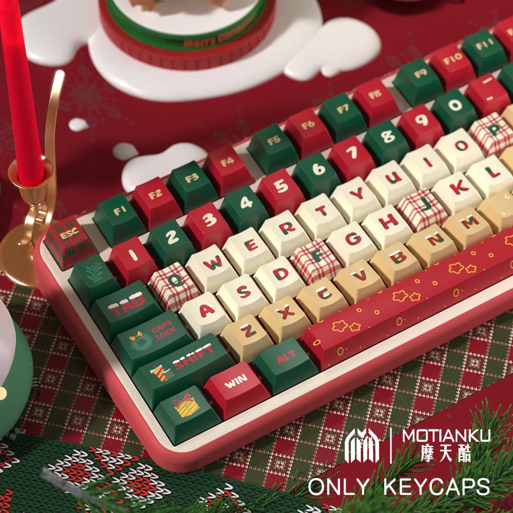 Weihnachtsabend Original Thema Tastenkappen Cherry Profil Personalisierte Tastenkappe für mechanische Tastatur mit 7U und ISO Tastenkappe