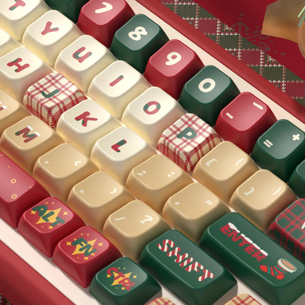 Weihnachtsabend Original Thema Tastenkappen Cherry Profil Personalisierte Tastenkappe für mechanische Tastatur mit 7U und ISO Tastenkappe