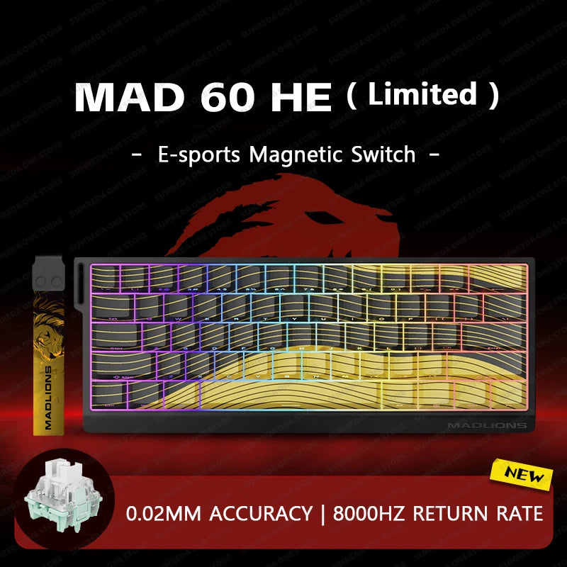 Madlions Mad60/68 HE Mechanical Keyboard Magnetic Switch Wired Hot Swap 8K Polling Rate