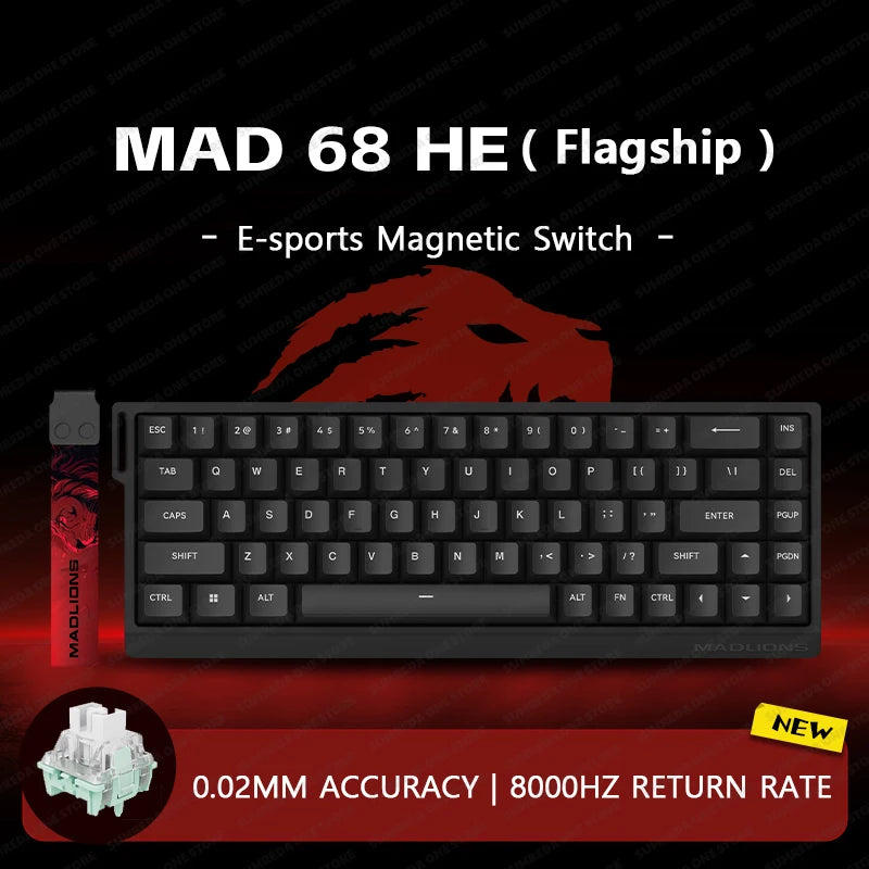 Madlions Mad60/68 HE Mechanical Keyboard Magnetic Switch Wired Hot Swap 8K Polling Rate