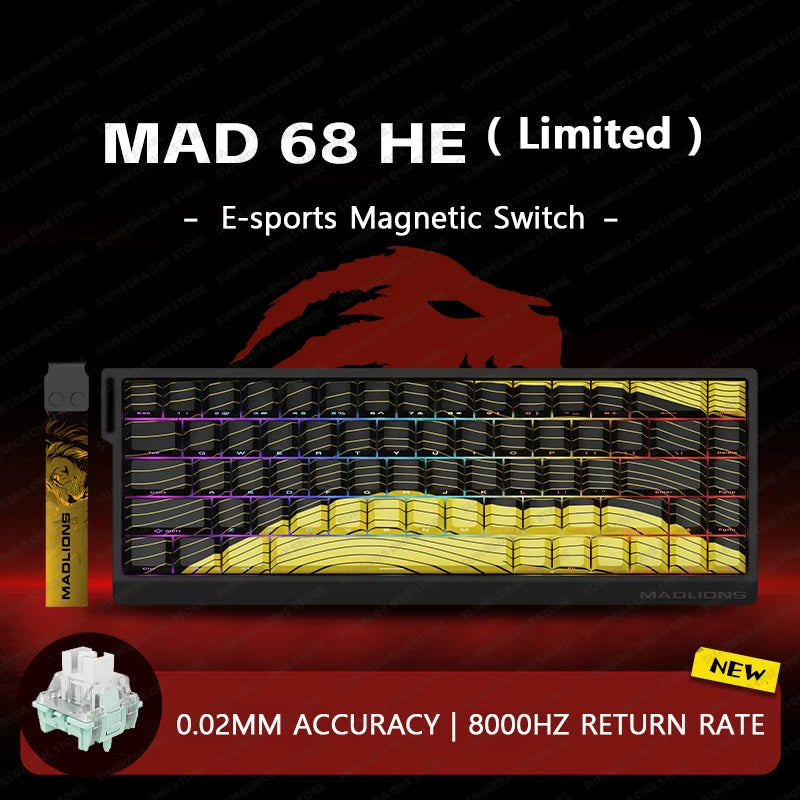 Madlions Mad60/68 HE Mechanical Keyboard Magnetic Switch Wired Hot Swap 8K Polling Rate