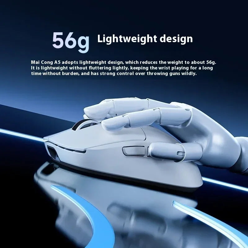 MCHOSE A5 Ultra Wireless Mouse Wired 2.4G Bluetooth 3 mode PAW3395 Lightweight Long Range 4KHz