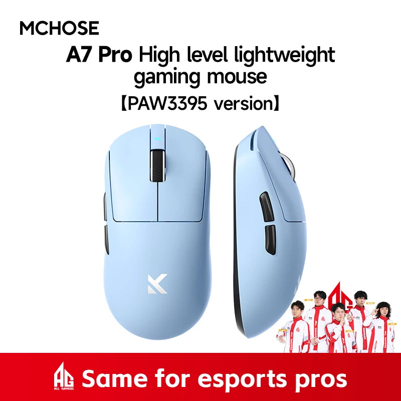 MCHOSE A7 Ultra Wireless Gaming Mouse Bluetooth PAW3950 26000DPI Optical Sensor 8KHz Light Weight
