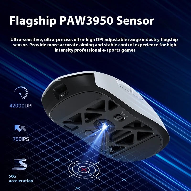 MCHOSE AX5 V2 Kabellose Gaming-Maus Tri-Mode Magnesiumlegierung Paw3950-Sensor Dual 8k Polling Rate Leichtgewicht