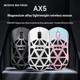 MCHOSE AX5 V2 Kabellose Gaming-Maus Tri-Mode Magnesiumlegierung Paw3950-Sensor Dual 8k Polling Rate Leichtgewicht