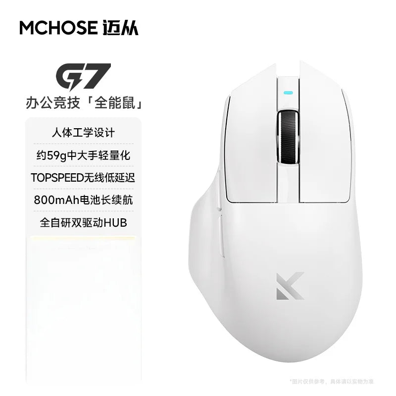 Mchose G7 Gaming Mouse Wireless Tri-Mode Bluetooth Lightweight Paw3395 Ergonomics 55g