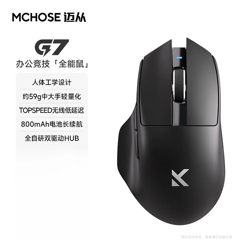 Mchose G7 Gaming Mouse Wireless Tri-Mode Bluetooth Lightweight Paw3395 Ergonomics 55g