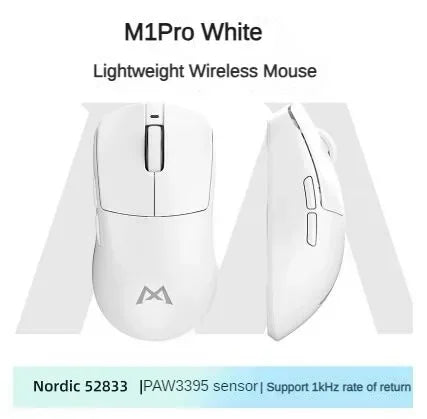 Monka M1Pro MAX Wireless Mouse Tri-mode Bluetooth Mouse PAW3395 Sensor Nordic 52833 Chip Gaming Mouse