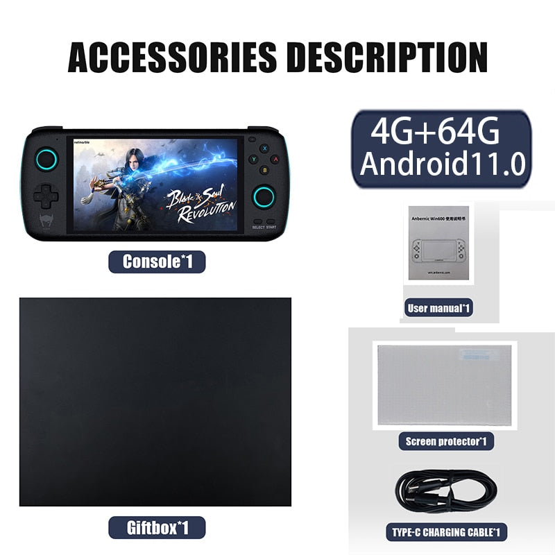 Odin Retro-Spielkonsole, 5,98-Zoll-Touchscreen, Win11, 6600-mAh-Akku, 8 GB + 256 GB, über 70.000 Spiele, Dualsystem, Android 11