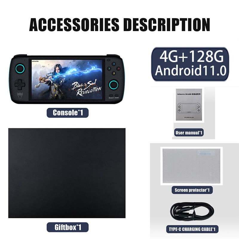 Odin Retro-Spielkonsole, 5,98-Zoll-Touchscreen, Win11, 6600-mAh-Akku, 8 GB + 256 GB, über 70.000 Spiele, Dualsystem, Android 11