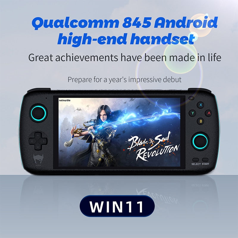 Odin Retro-Spielkonsole, 5,98-Zoll-Touchscreen, Win11, 6600-mAh-Akku, 8 GB + 256 GB, über 70.000 Spiele, Dualsystem, Android 11