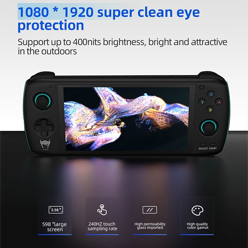 Odin Retro-Spielkonsole, 5,98-Zoll-Touchscreen, Win11, 6600-mAh-Akku, 8 GB + 256 GB, über 70.000 Spiele, Dualsystem, Android 11