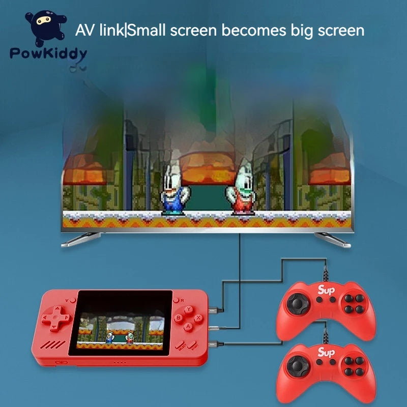Powkiddy Q35 3,5 Zoll Handheld Spielkonsole Nostalgische Retro Doppel Handicap Rolle Spielen