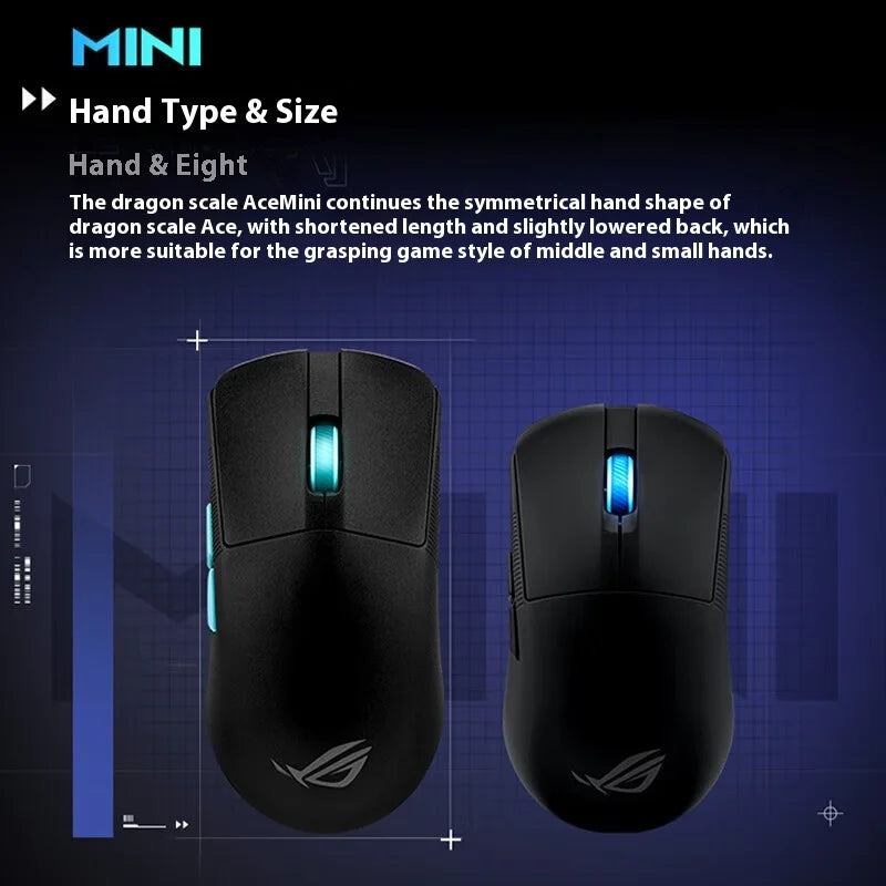 Rog Ace Mini Gaming Mouse Lightweight 4.9g 3 Mode 8k Aimpoint Pro Wireless Anime Gaming Office