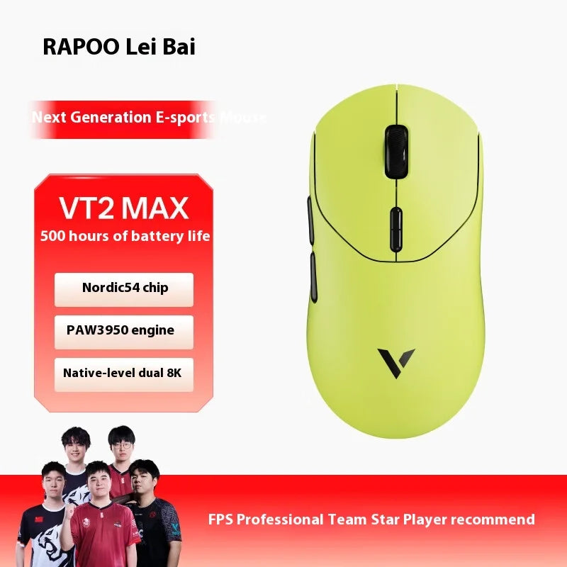 Rapoo Vt2 Wired/2.4G Paw3950 8000hz Wireless Charging 45000dpi Gaming Mouses