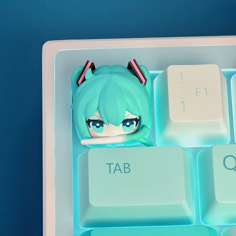 Hatsune Miku Keycap Cartoon Kawaii Resin Keycap Personality Stereo Esc