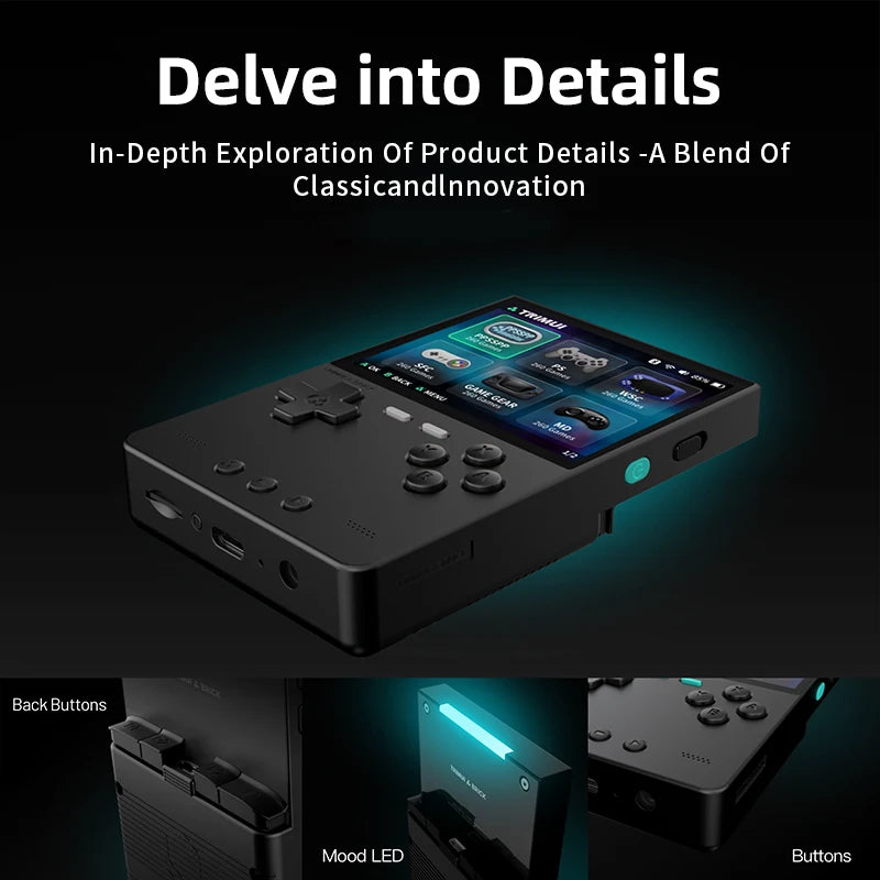 TRIMUI BRICK 2025 Retro Handheld Game Console 3.2'' IPS Screen Linux System Metal Back Panel Key LED Lighting