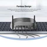 GTBOX Fanless Industrial Mini PC intel N100 Win 11 pro Desktop Computer MR02  with 4*Intel LAN i225, 2 COM, 3 USB for Linux