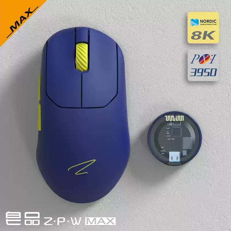 Zaopin ZPW Tri-Mode 8K Gaming Mouse Wireless Bluetooth PAW3395 PAW3950 47g Lightweight  Ergonomic 26000dpi