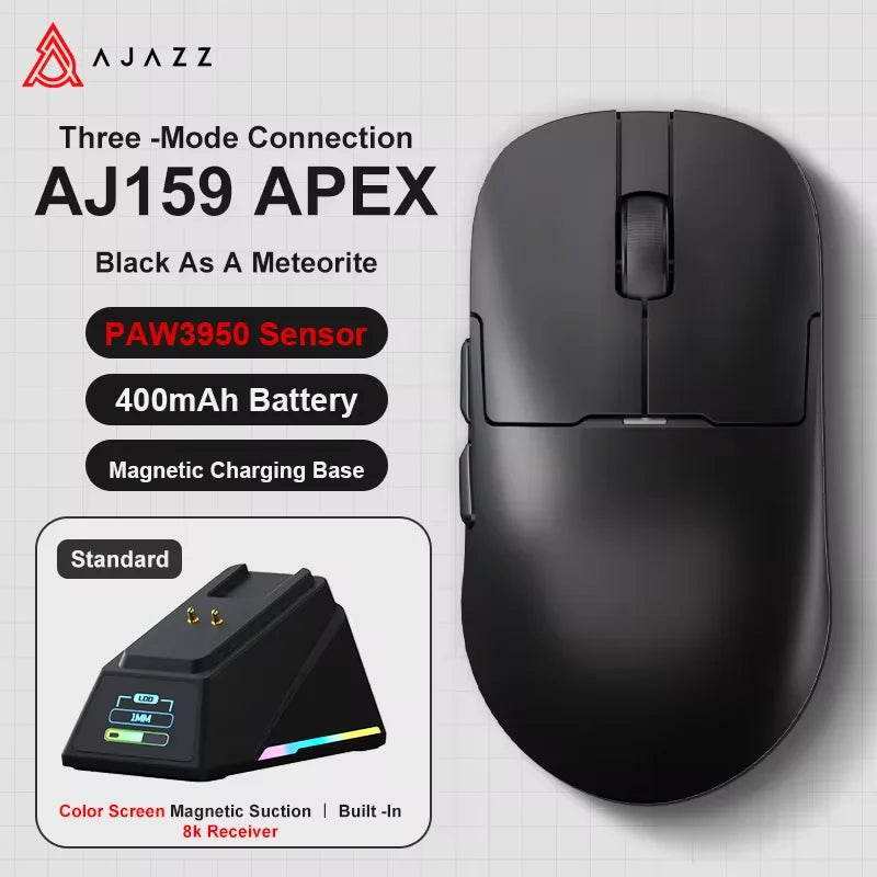 AJAZZ AJ159 APEX/AJ159P Wireless Gaming Mouse with RGB Magnetic Charging Base Lightweight