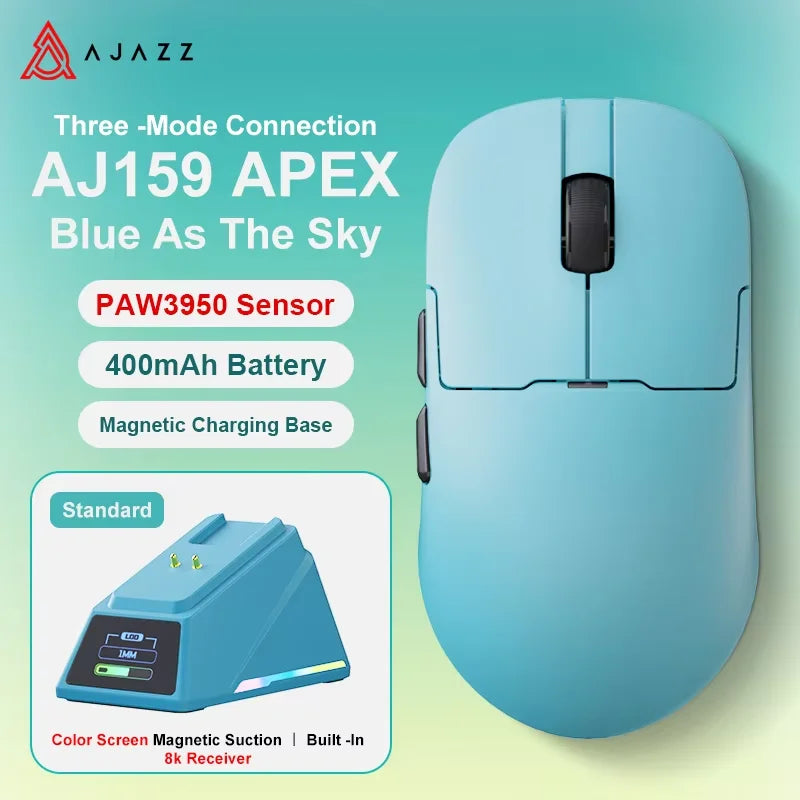 AJAZZ AJ159 APEX/AJ159P Wireless Gaming Mouse with RGB Magnetic Charging Base Lightweight