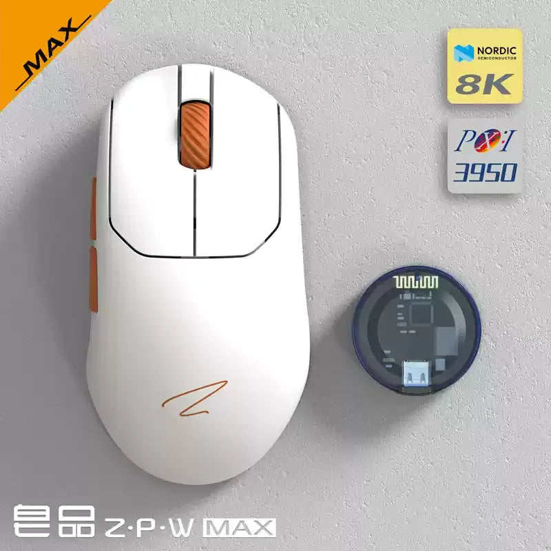 Zaopin ZPW Tri-Mode 8K Gaming Mouse Wireless Bluetooth PAW3395 PAW3950 47g Lightweight  Ergonomic 26000dpi