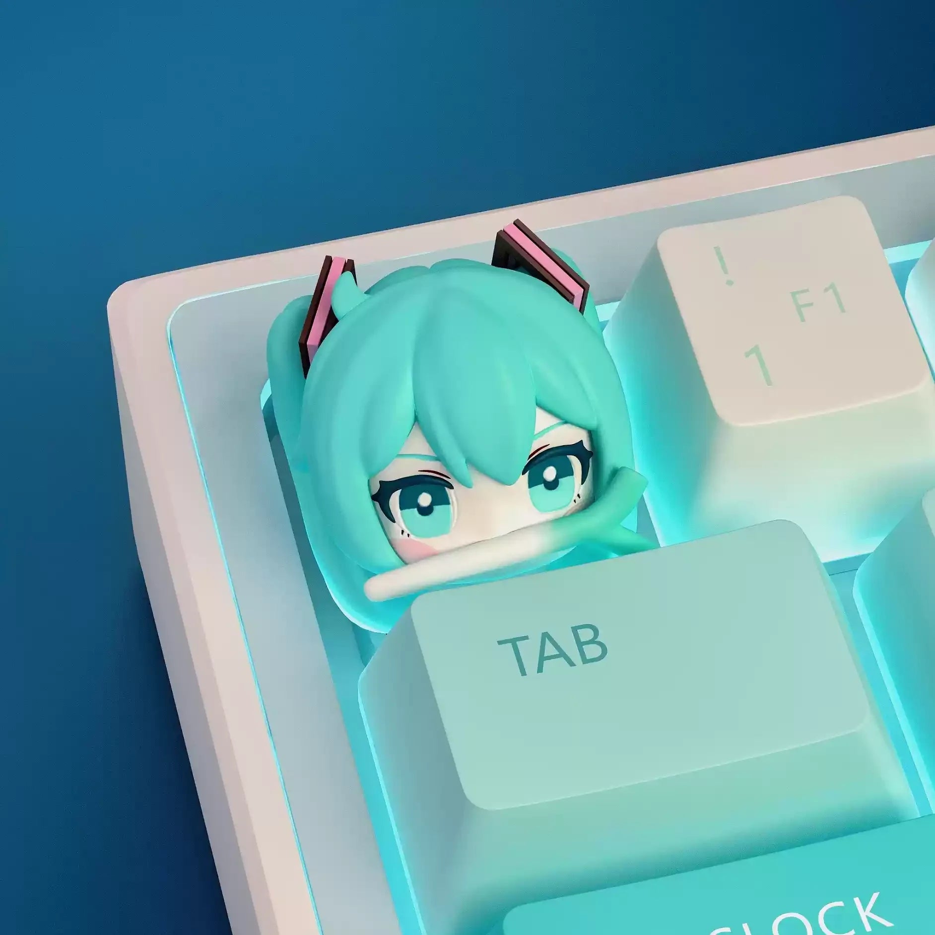 Hatsune Miku Keycap Cartoon Kawaii Resin Keycap Personality Stereo Esc