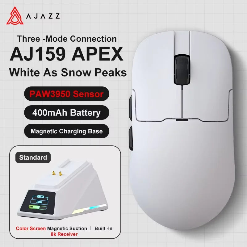 AJAZZ AJ159 APEX/AJ159P Wireless Gaming Mouse with RGB Magnetic Charging Base Lightweight