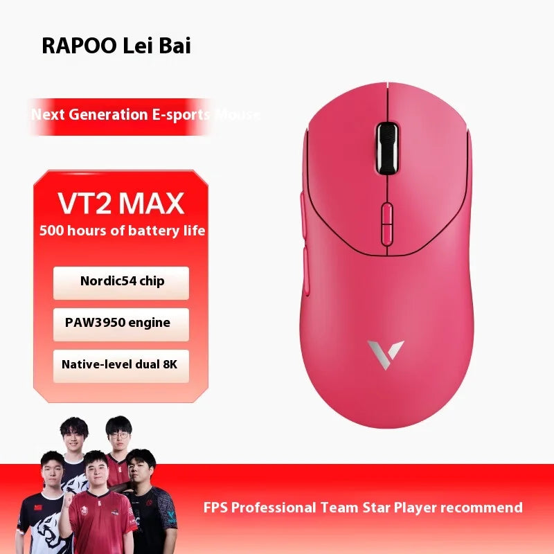 Rapoo Vt2 Wired/2.4G Paw3950 8000hz Wireless Charging 45000dpi Gaming Mouses