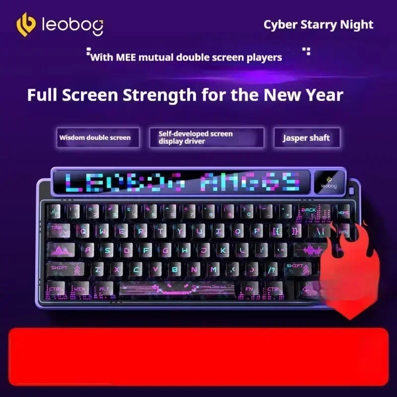 LEOBOG AMG65 Mechanical Keyboard With TFT LED Screen 3mode RGB Hot Swap