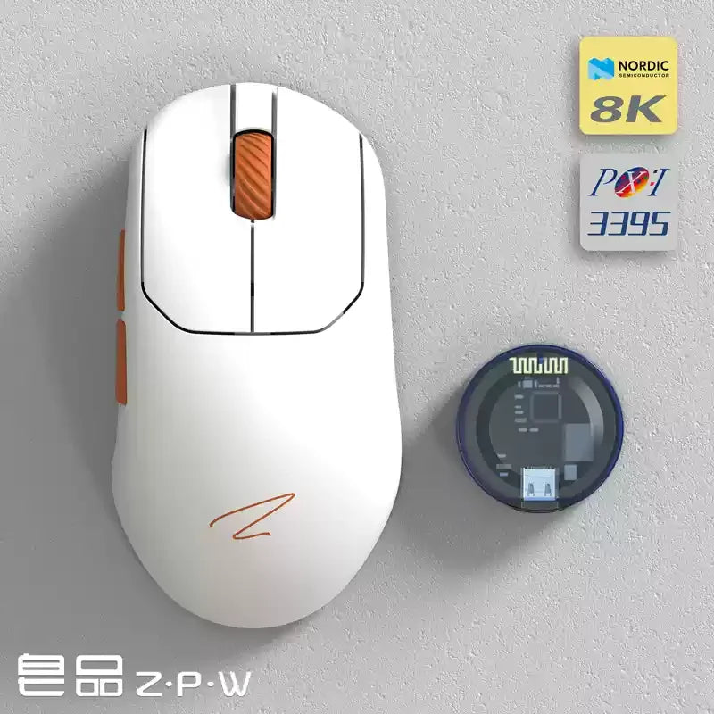 Zaopin ZPW Tri-Mode 8K Gaming Mouse Wireless Bluetooth PAW3395 PAW3950 47g Lightweight  Ergonomic 26000dpi