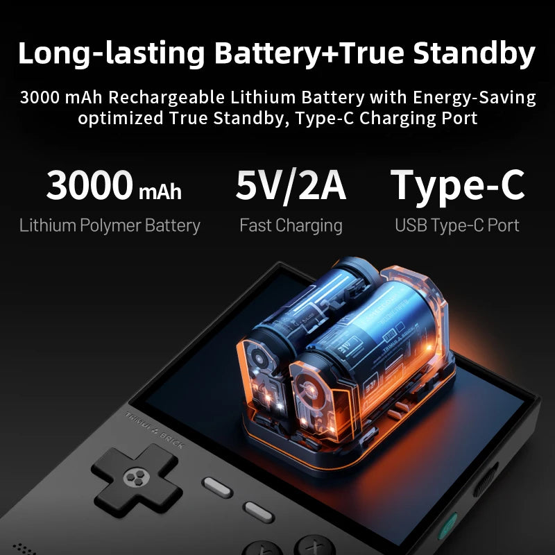 TRIMUI BRICK 2025 Retro Handheld Game Console 3.2'' IPS Screen Linux System Metal Back Panel Key LED Lighting