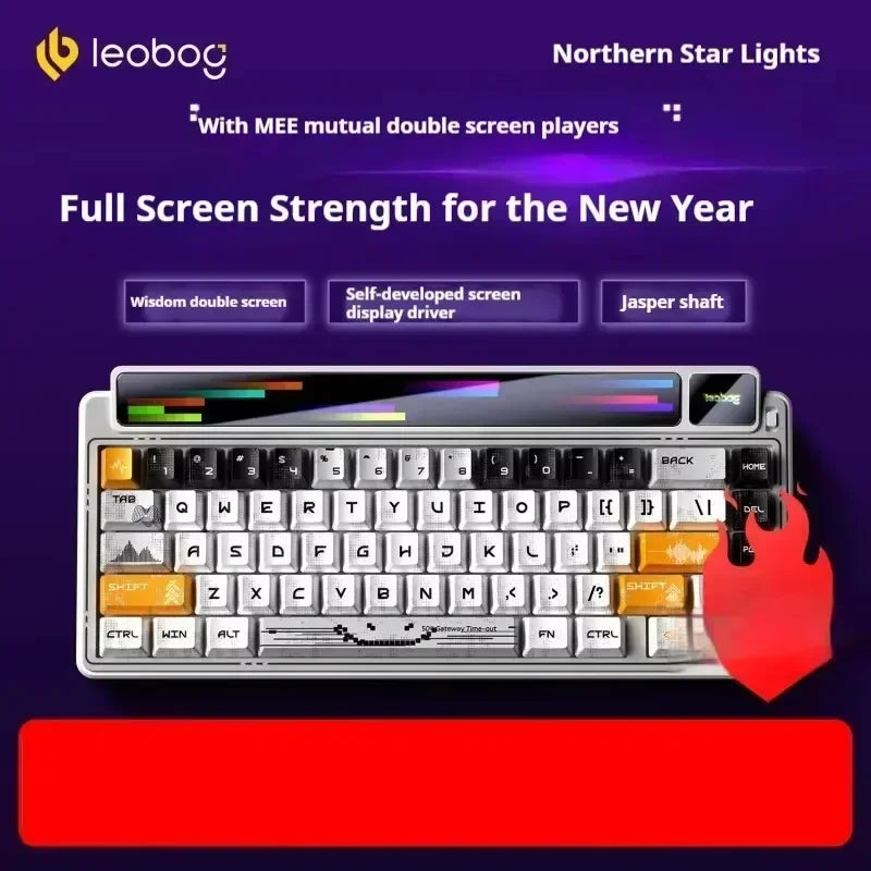 LEOBOG AMG65 Mechanical Keyboard With TFT LED Screen 3mode RGB Hot Swap