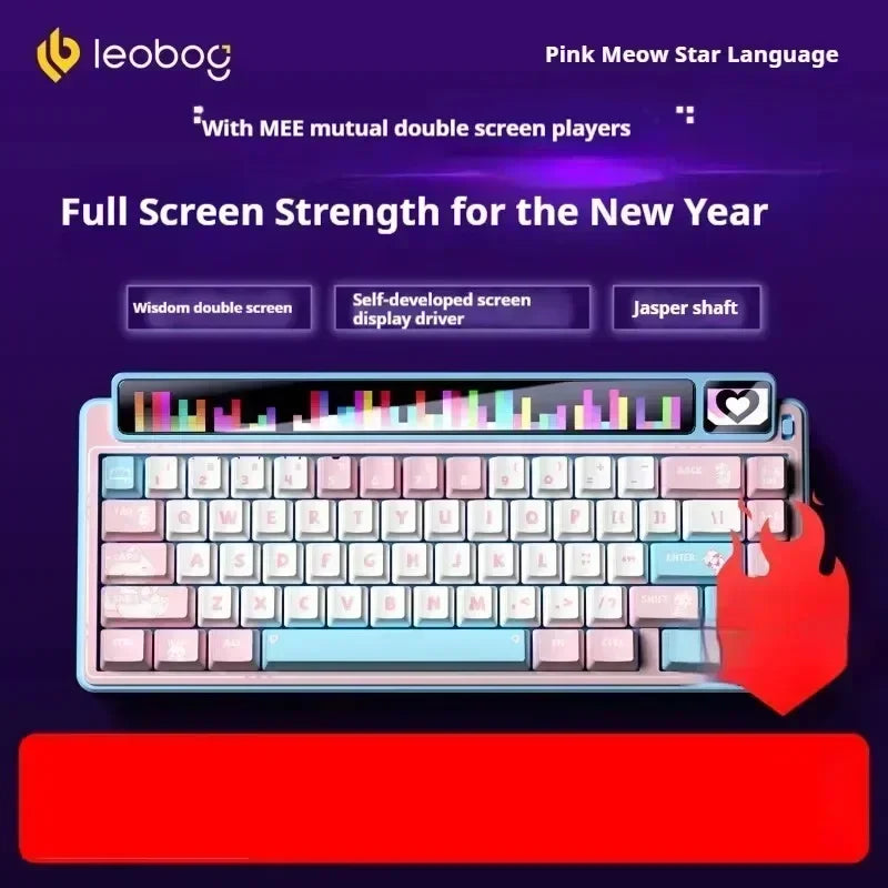 LEOBOG AMG65 Mechanical Keyboard With TFT LED Screen 3mode RGB Hot Swap