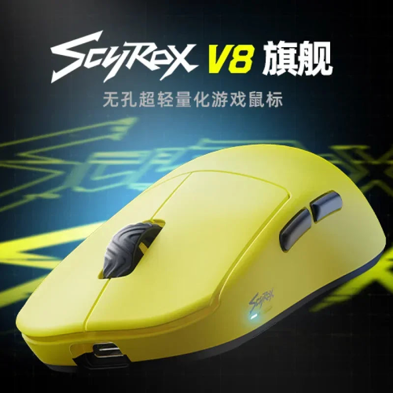 Scyrox V8 8k Mouse Three-Mode 2.4gWireless Light Weight Customized 30KDPI Pixart3950 Gaming Mouse