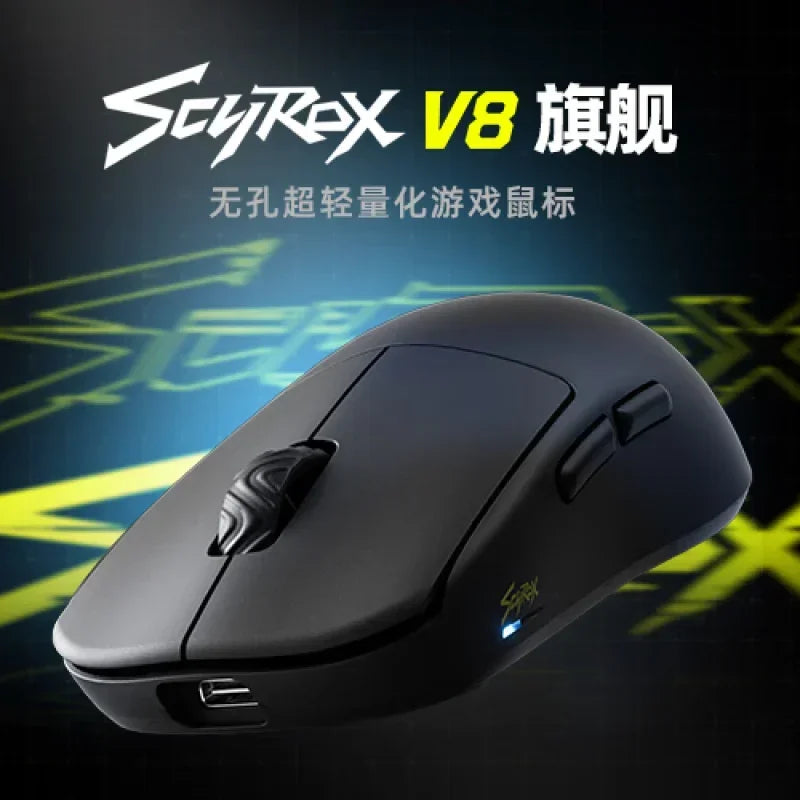 Scyrox V8 8k Mouse Three-Mode 2.4gWireless Light Weight Customized 30KDPI Pixart3950 Gaming Mouse