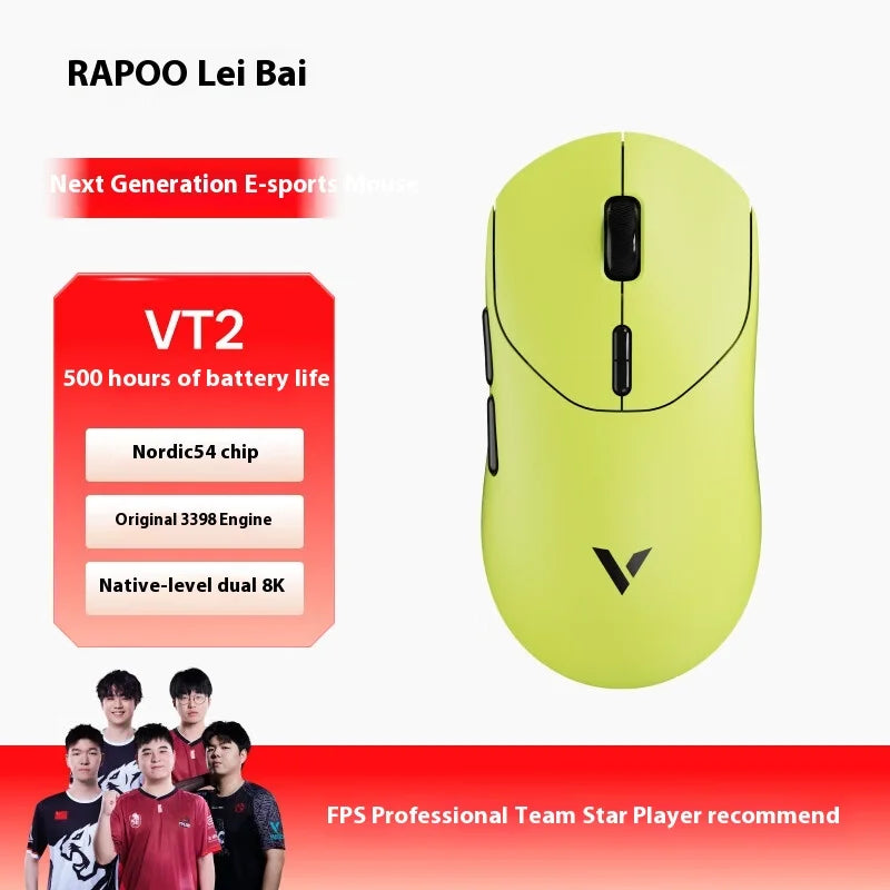 Rapoo Vt2 Wired/2.4G Paw3950 8000hz Wireless Charging 45000dpi Gaming Mouses