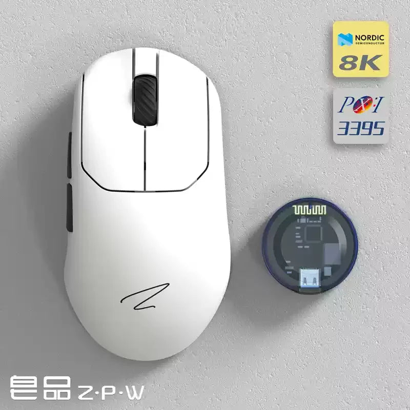 Zaopin ZPW Tri-Mode 8K Gaming Mouse Wireless Bluetooth PAW3395 PAW3950 47g Lightweight  Ergonomic 26000dpi