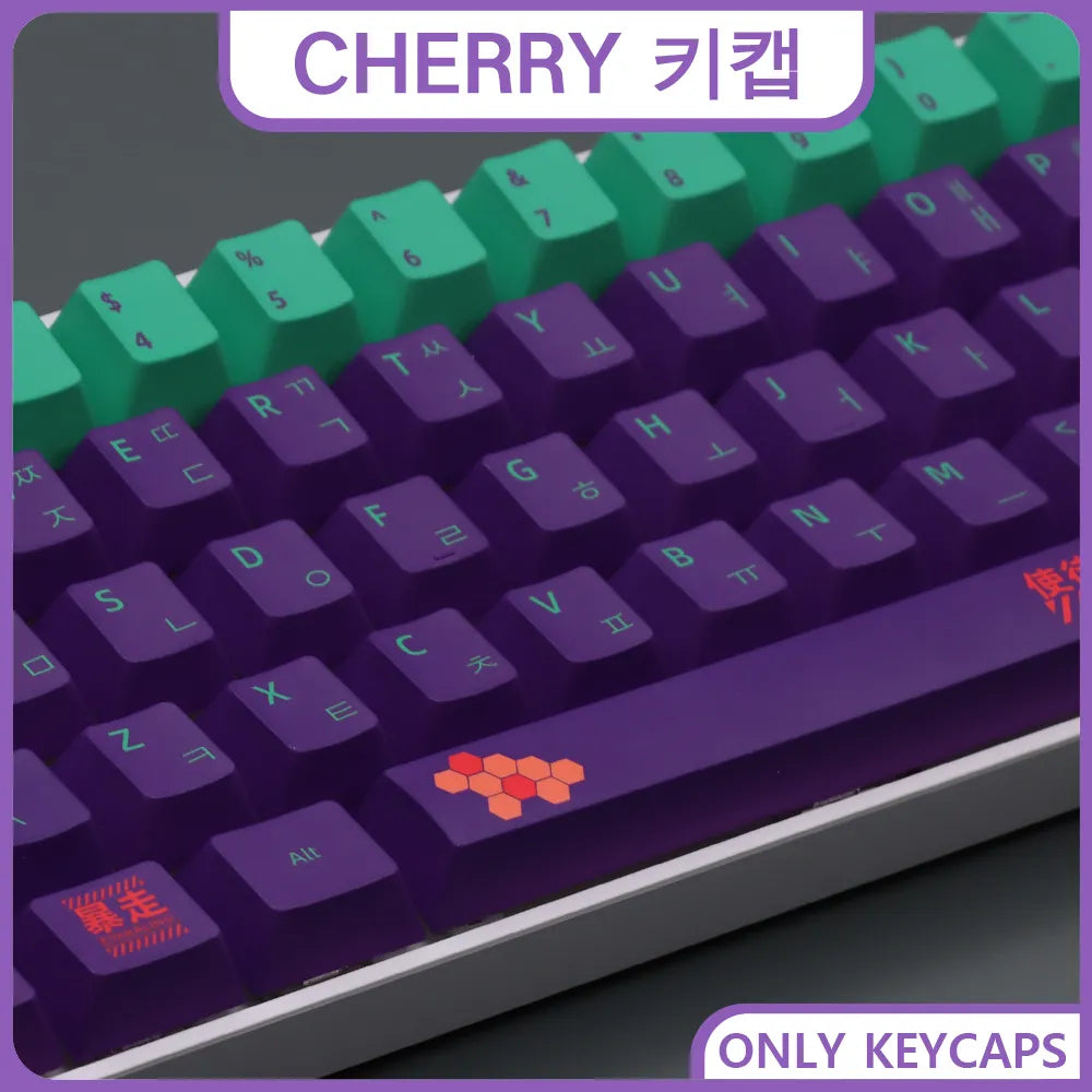 Spanisch/Französisch/Deutsch/Japanisch/Koreanisch/Russisch Anime-Tastenkappen, individuell gestaltet, Cherry Profile Keycap ISO-Layout für mechanische Tastatur
